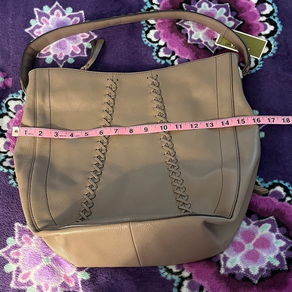 orYANY Tan Shoulder Bag with Stitch Detail NWT - Picture 12 of 13